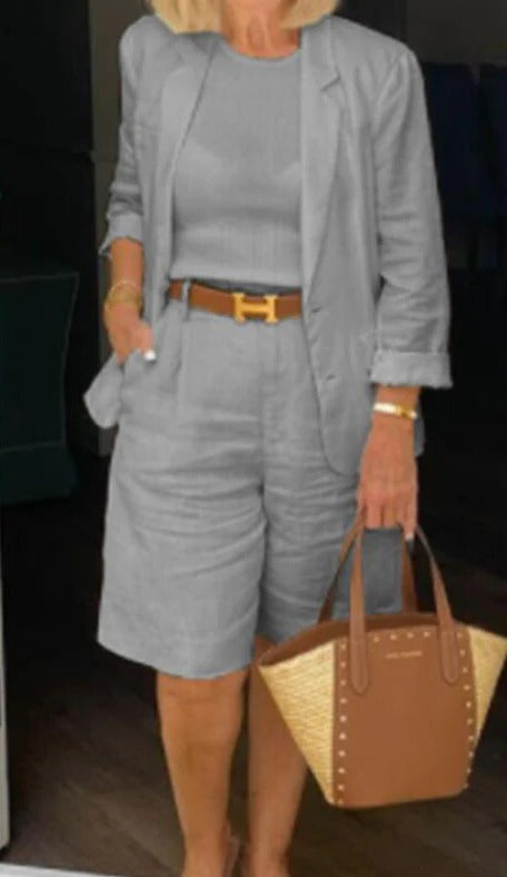 Blazer and Bermuda Shorts Suit Set