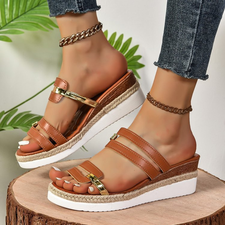 Rhinestone Platform Comfort Sandals