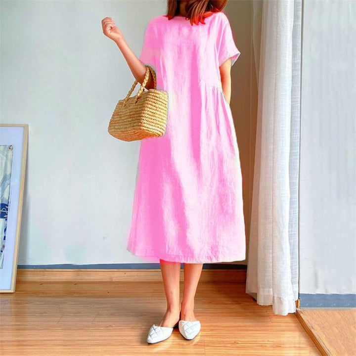Versatile Elegant Flattering Short Sleeve Summer Dress for Women