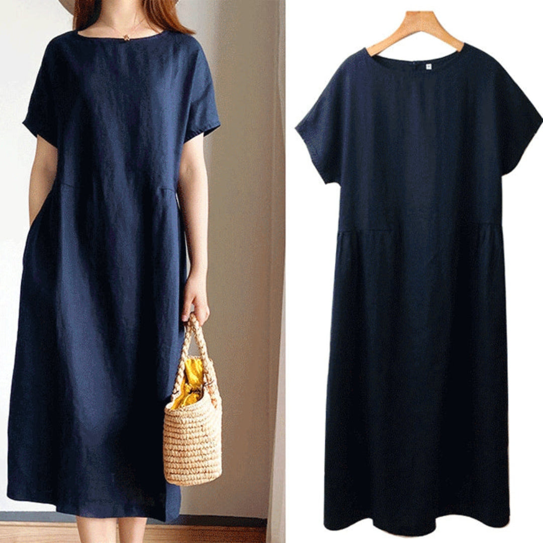 Versatile Elegant Flattering Short Sleeve Summer Dress for Women