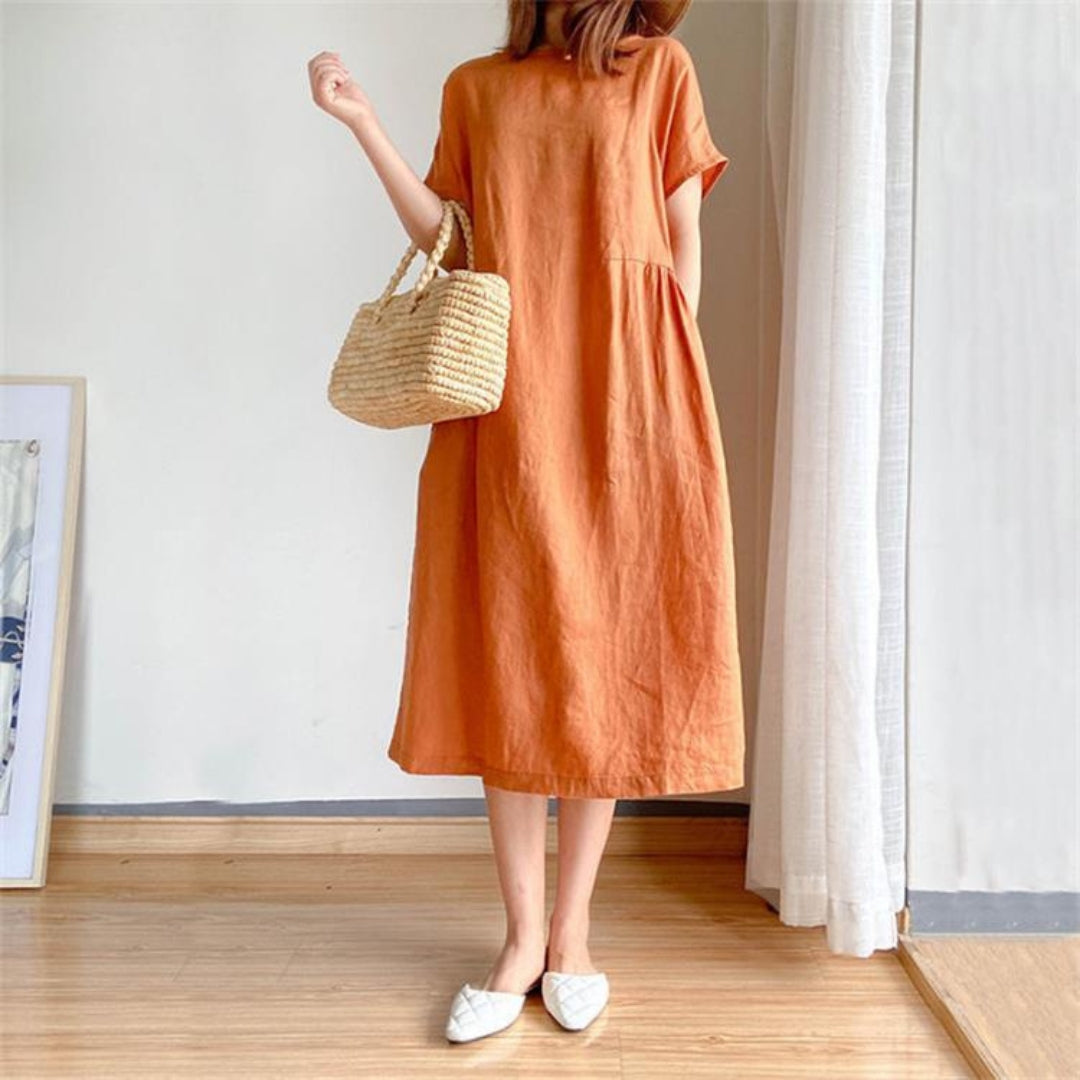 Versatile Elegant Flattering Short Sleeve Summer Dress for Women