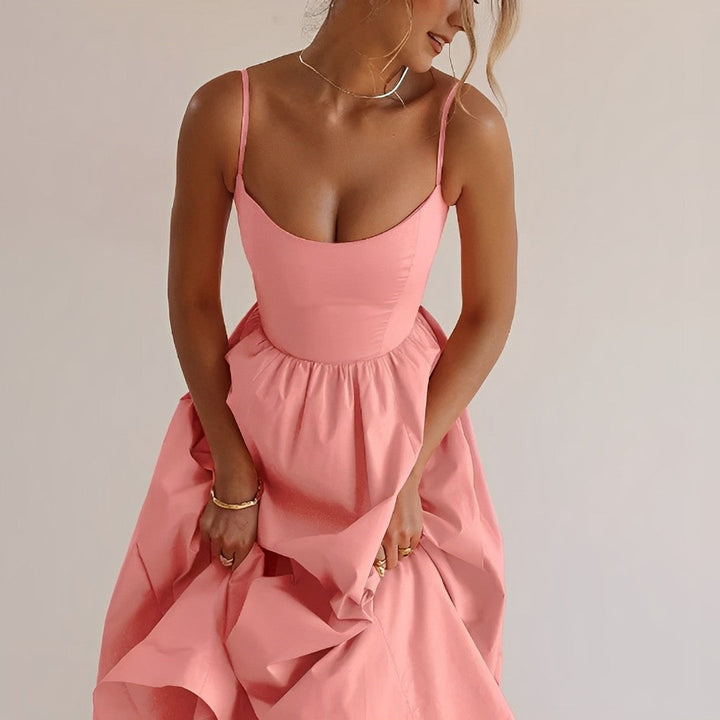 Stylish Figure-Hugging Summer Party Midi Dress for Women