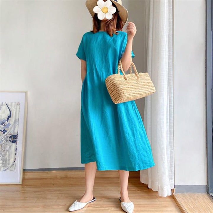 Versatile Elegant Flattering Short Sleeve Summer Dress for Women