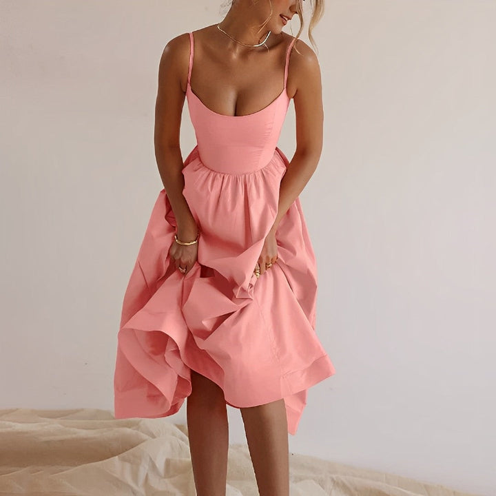 Stylish Figure-Hugging Summer Party Midi Dress for Women