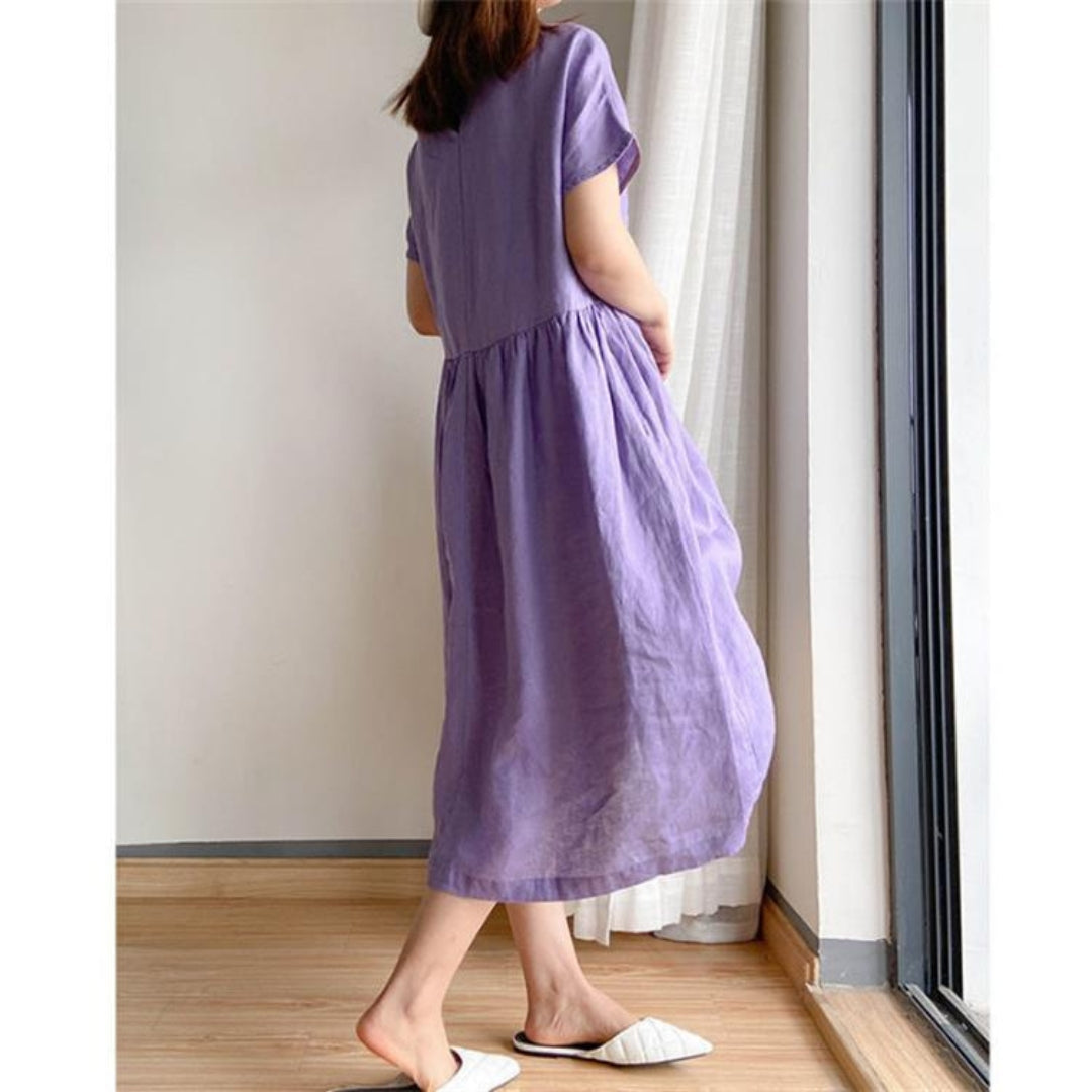 Versatile Elegant Flattering Short Sleeve Summer Dress for Women