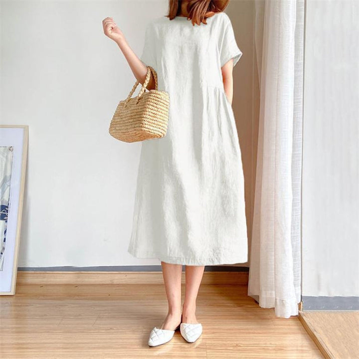 Versatile Elegant Flattering Short Sleeve Summer Dress for Women