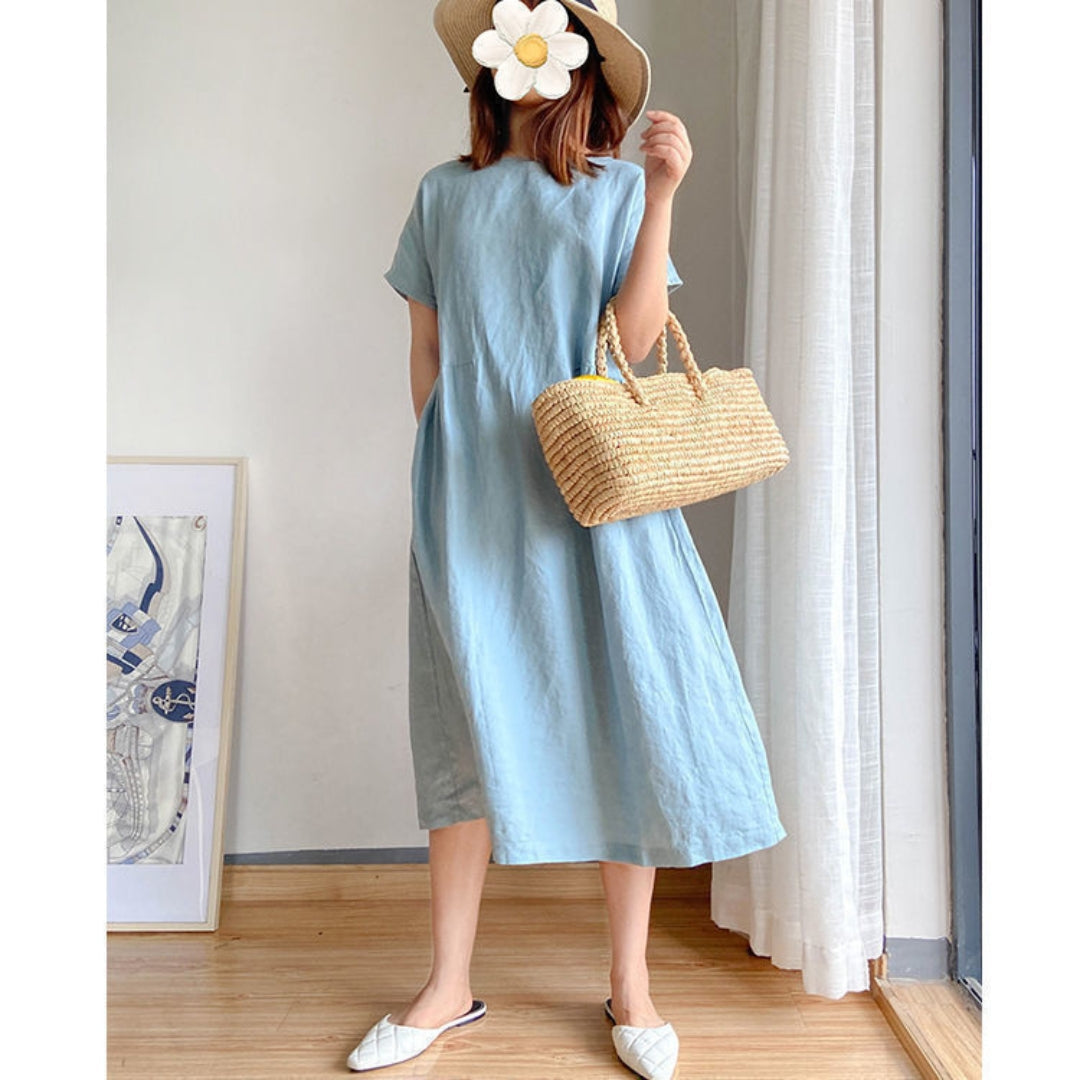 Versatile Elegant Flattering Short Sleeve Summer Dress for Women