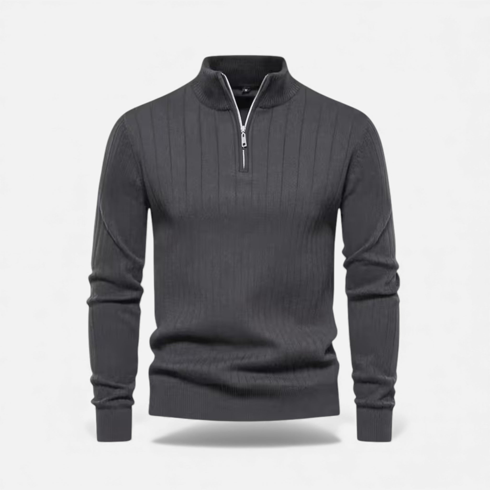 Men's Zip Front Thermal Knit Sweater