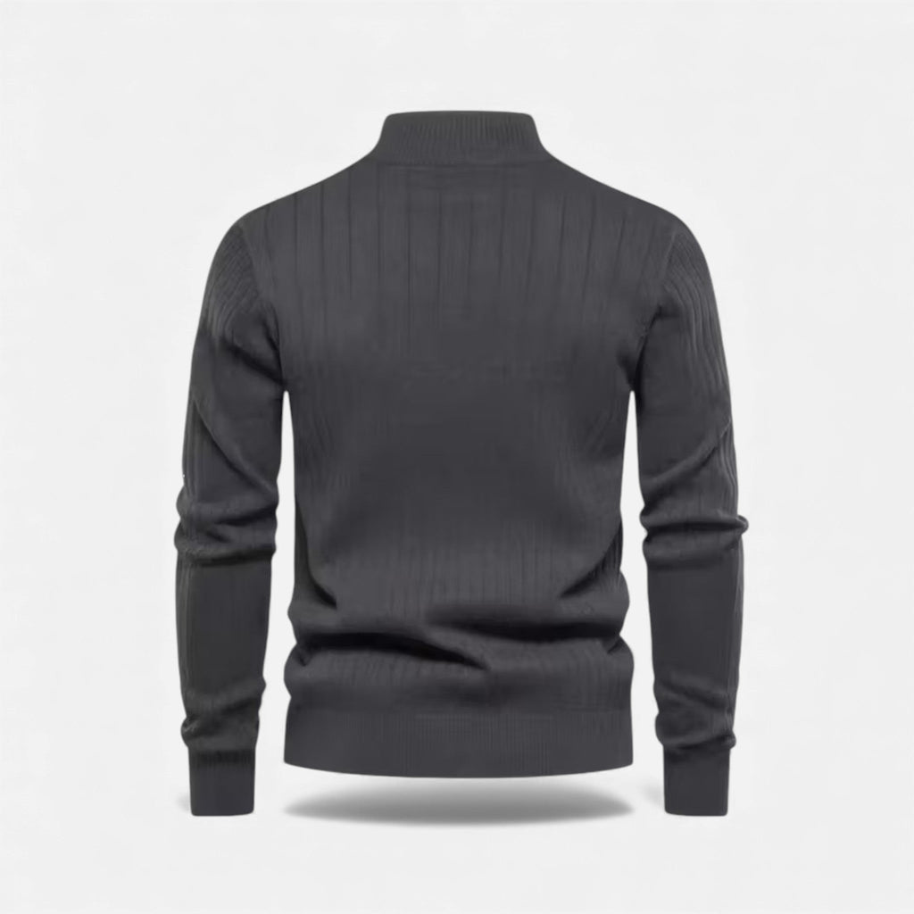 Maglione da uomo caldo minimalista con zip in maglia