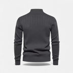 Maglione da uomo caldo minimalista con zip in maglia