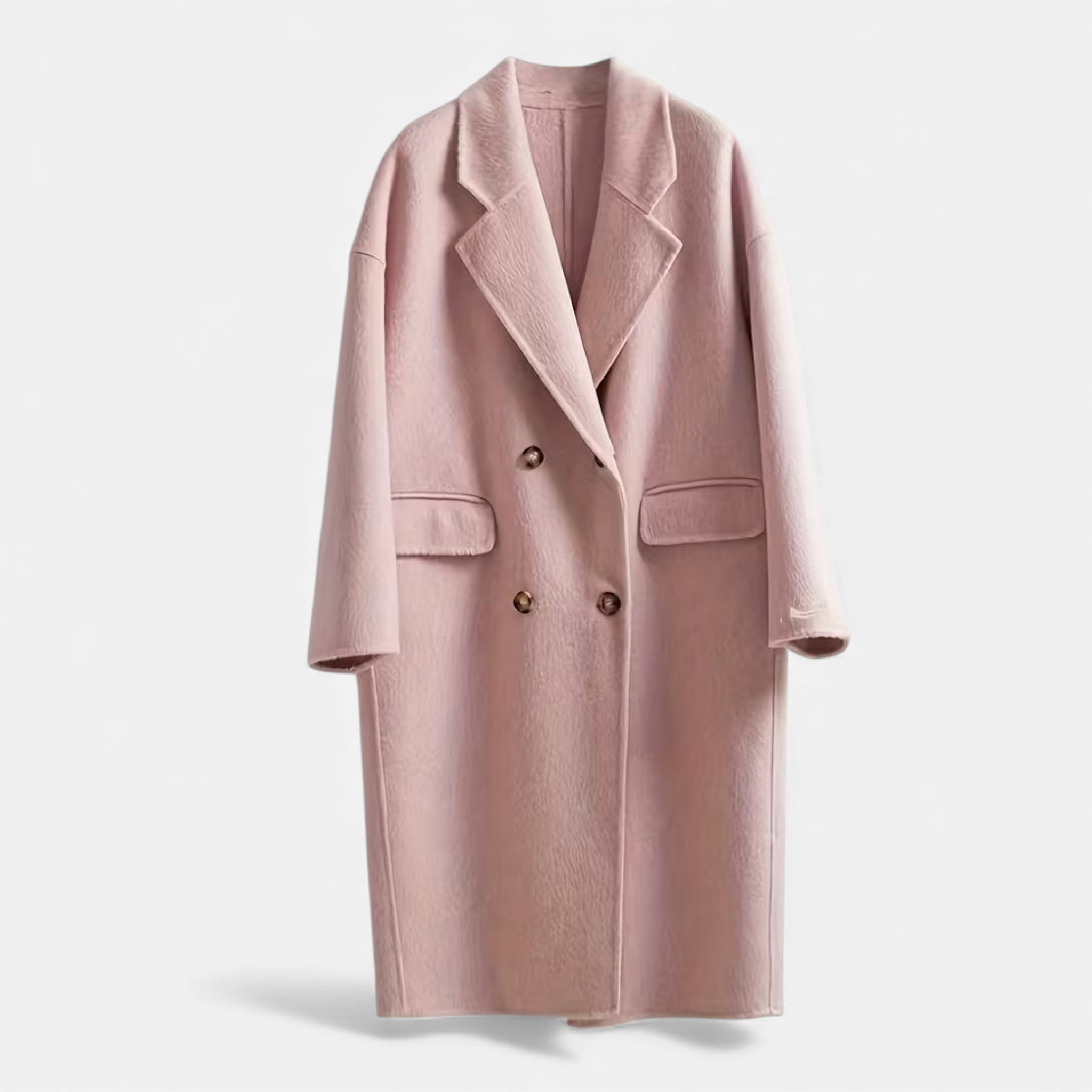 Women’s Double Pocket Wool Blend Winter Coat