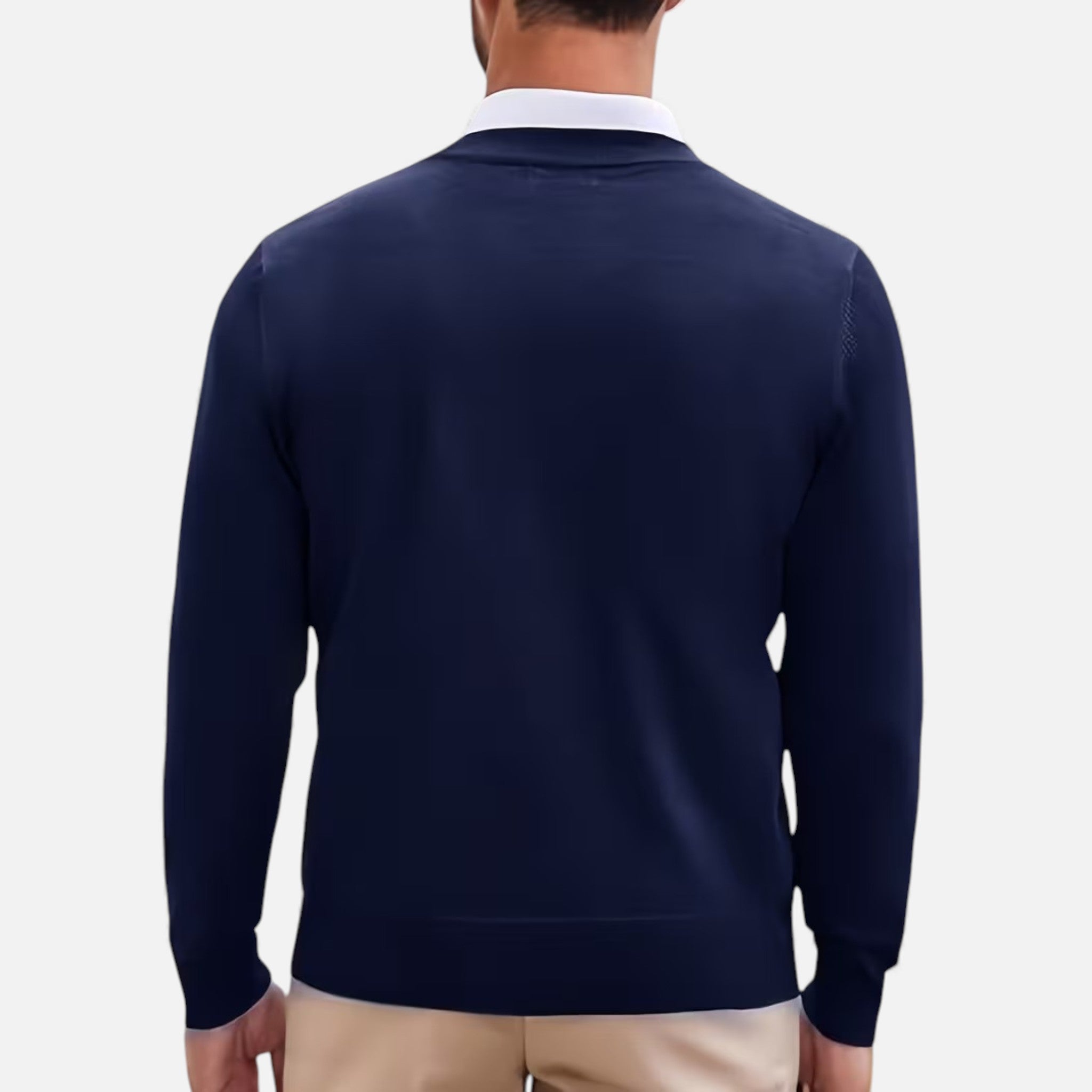 Suéter de punto para hombre con cuello en V para otoño/invierno