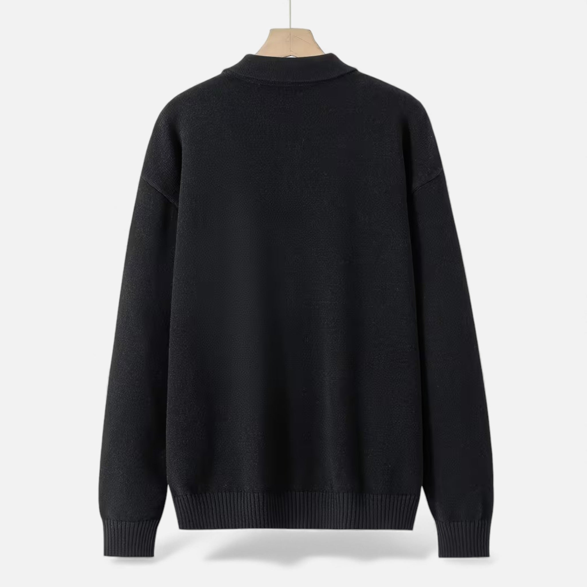 Men’s Loose-Fit Button-Up Polo Sweater