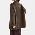 Cappotto invernale spesso da donna in misto alpaca