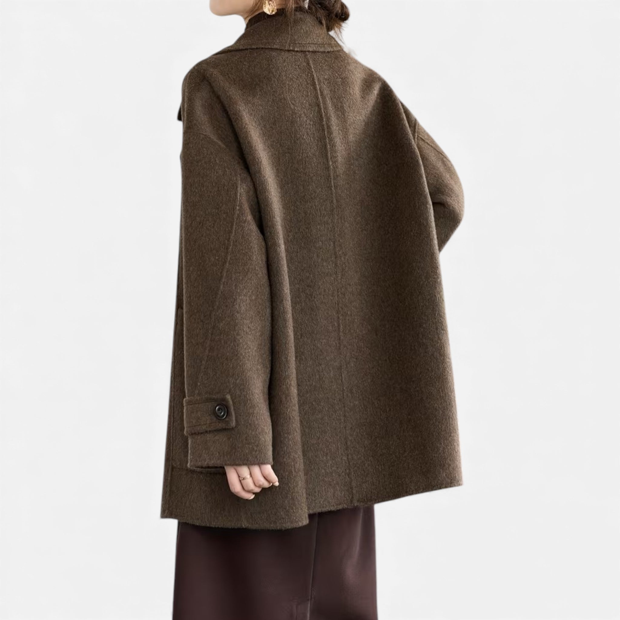 Cappotto invernale spesso da donna in misto alpaca