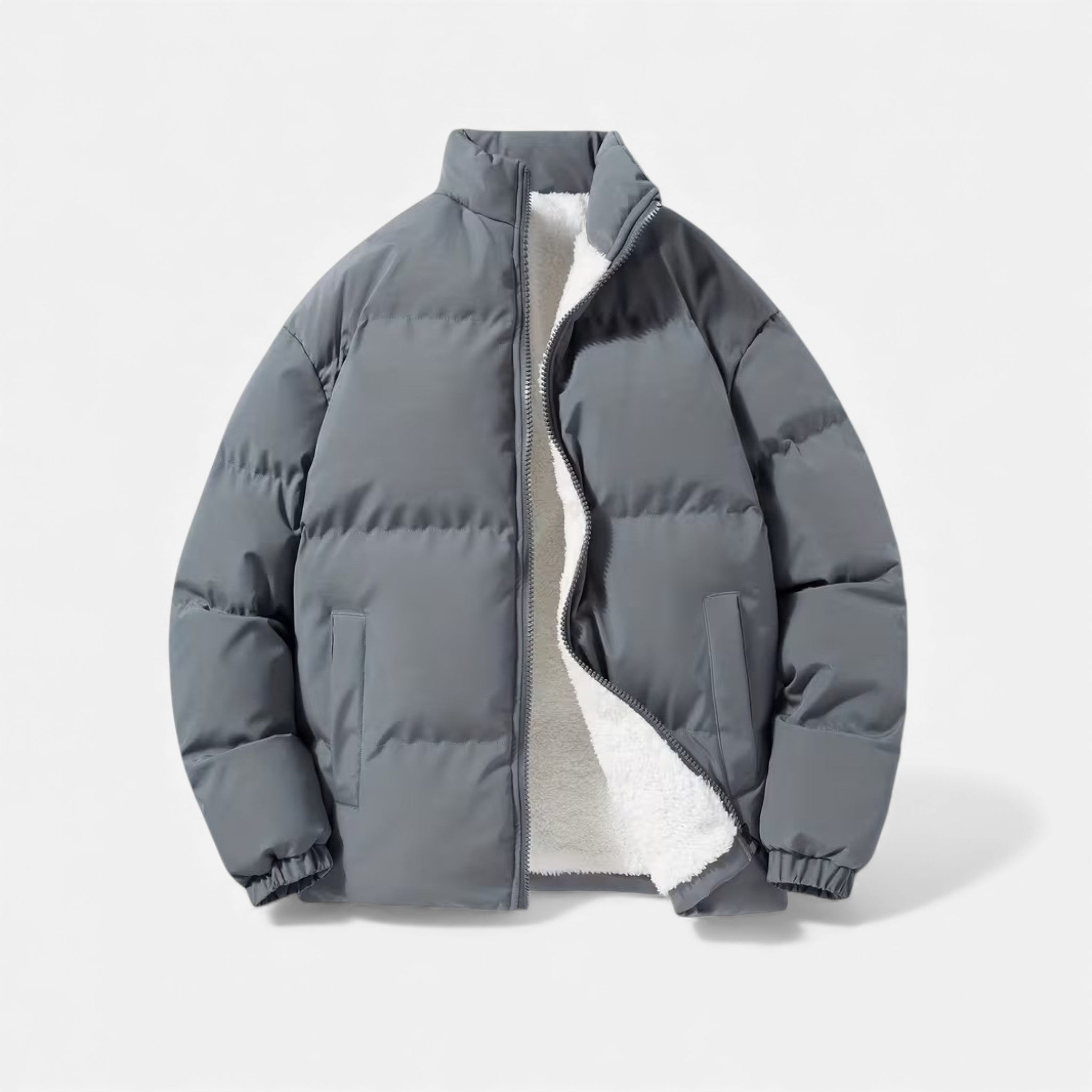 Chaqueta acolchada de lana de cordero para hombre, suave y mullida, para otoño/invierno