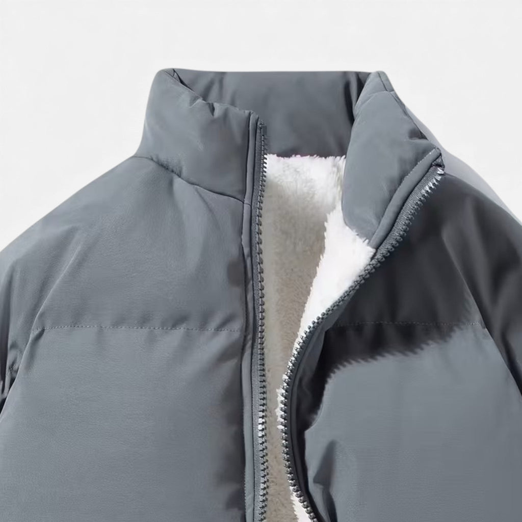 Chaqueta acolchada de lana de cordero para hombre, suave y mullida, para otoño/invierno