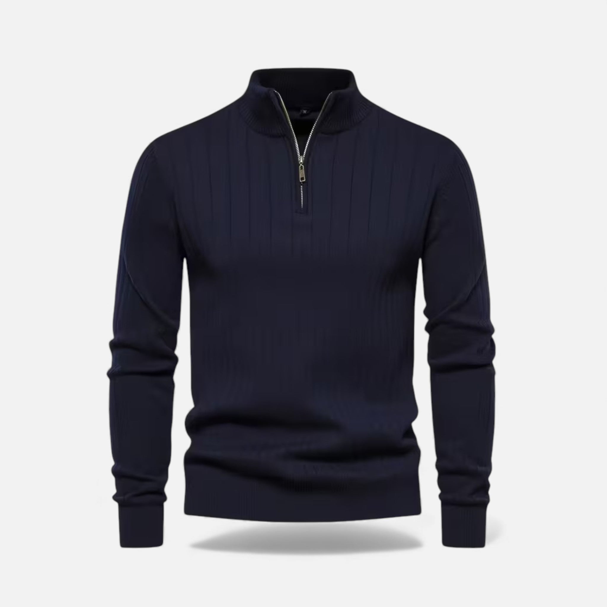 Men's Zip Front Thermal Knit Sweater