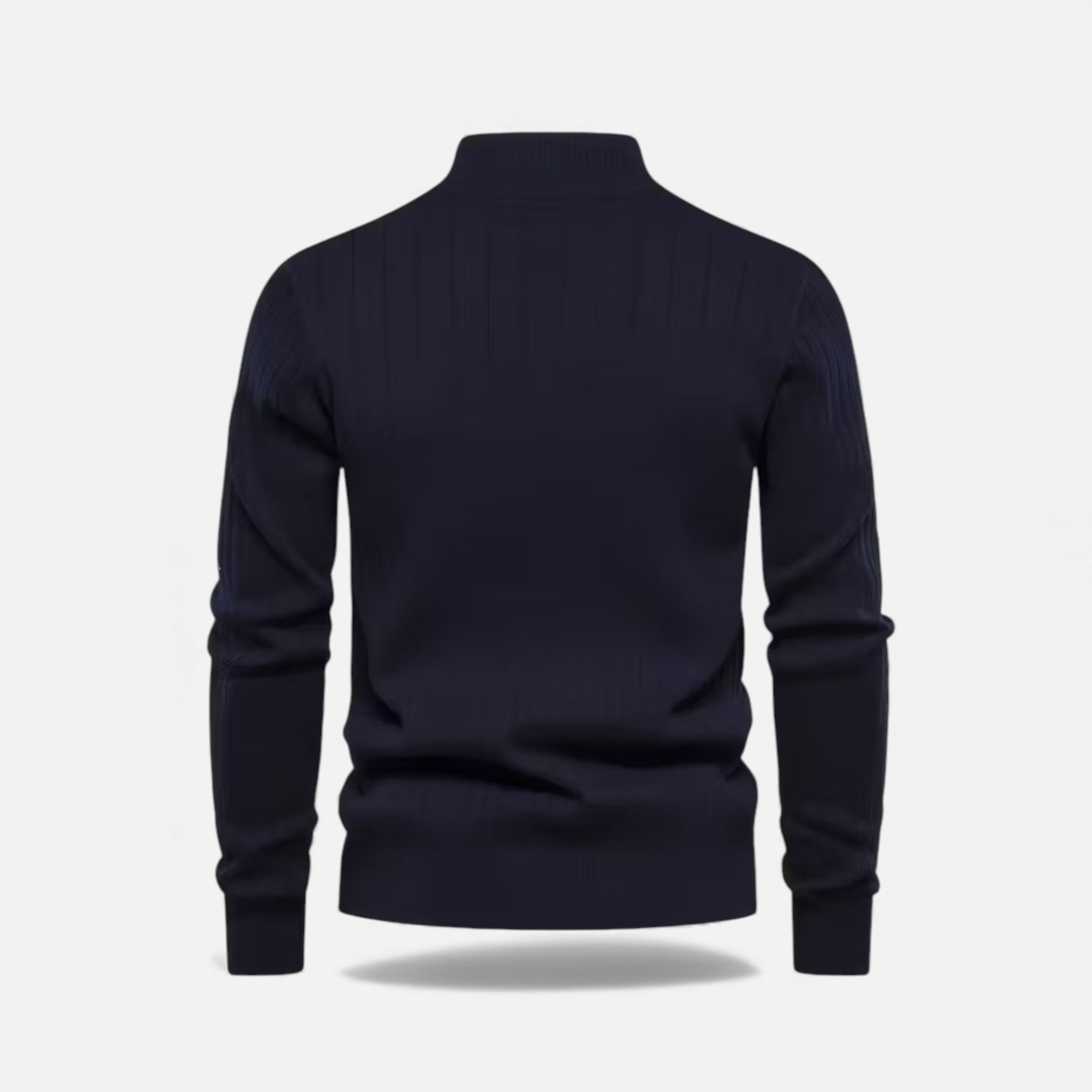 Maglione da uomo caldo minimalista con zip in maglia