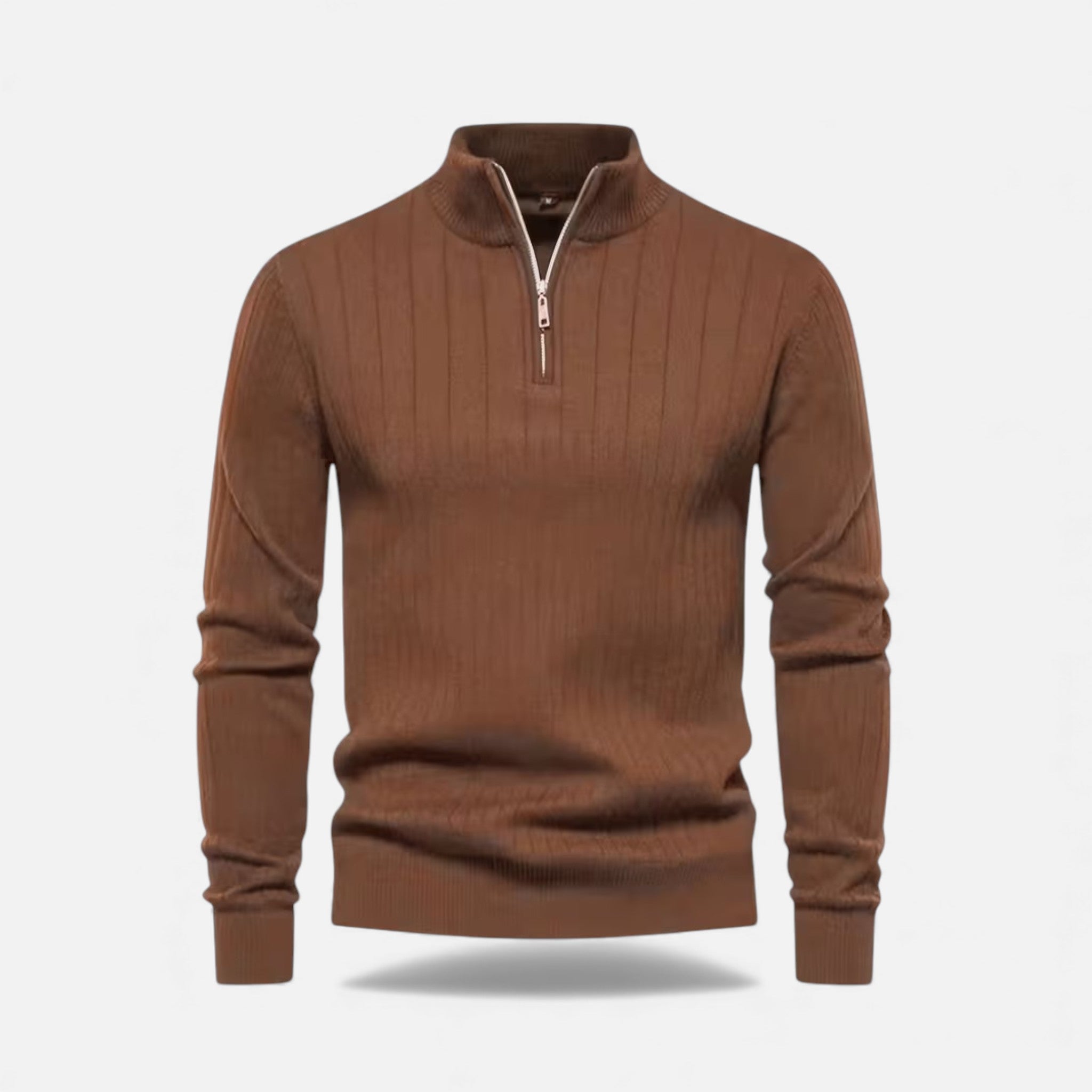 Men's Zip Front Thermal Knit Sweater
