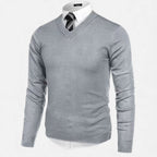 Suéter de punto para hombre con cuello en V para otoño/invierno