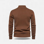 Maglione da uomo caldo minimalista con zip in maglia