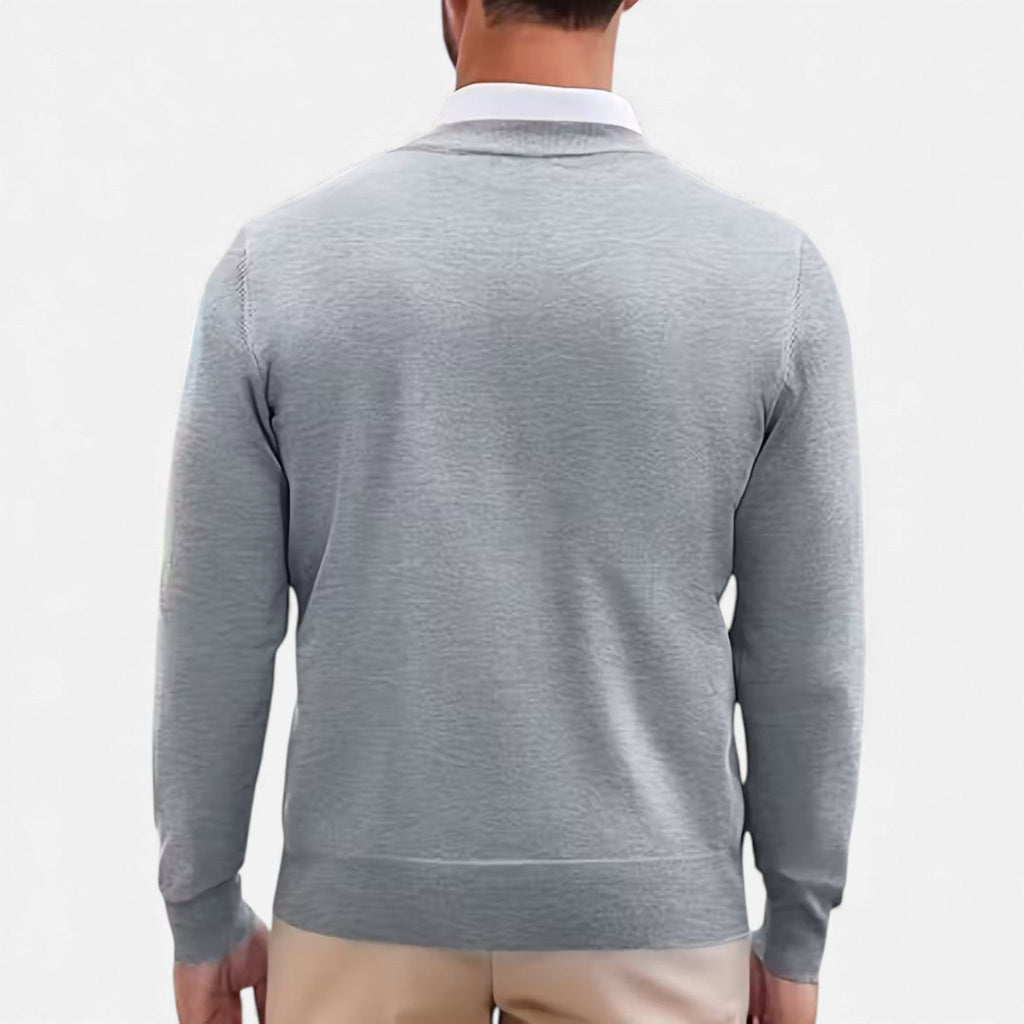 Suéter de punto para hombre con cuello en V para otoño/invierno