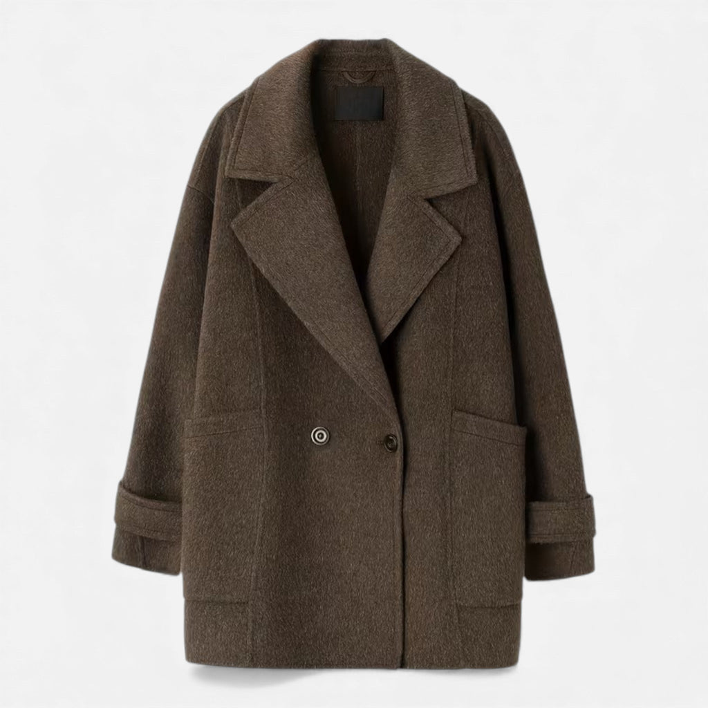 Cappotto invernale spesso da donna in misto alpaca