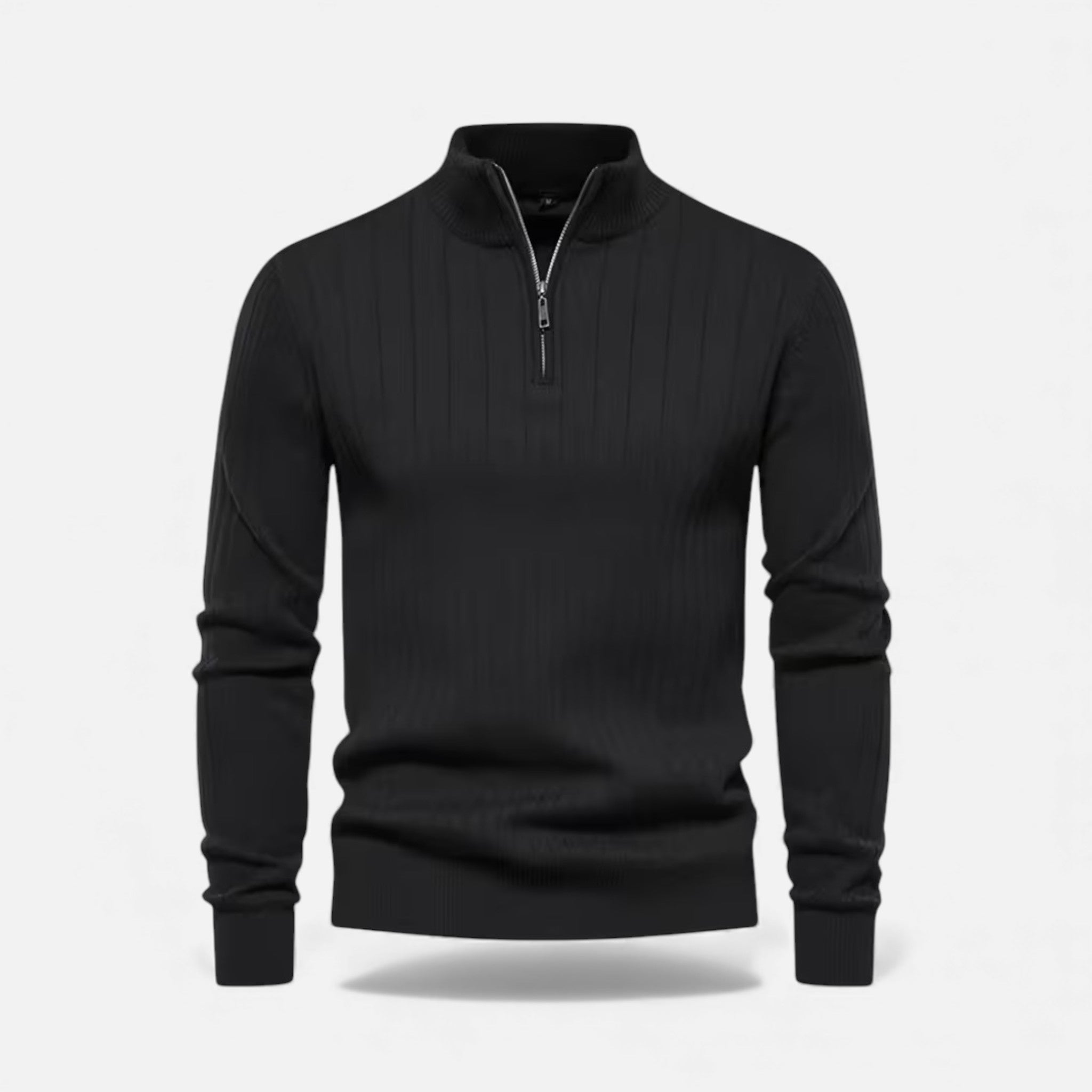 Maglione da uomo caldo minimalista con zip in maglia