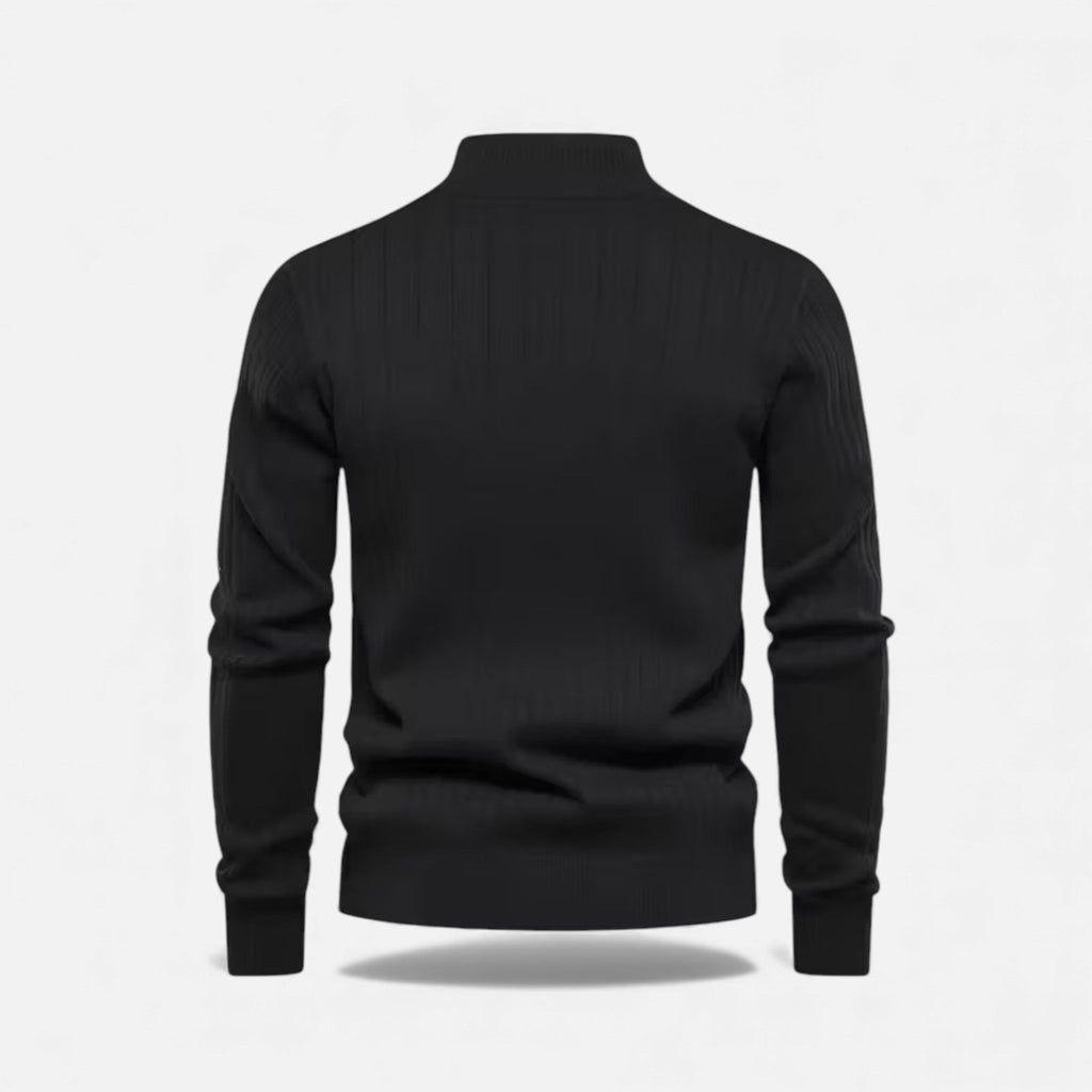 Maglione da uomo caldo minimalista con zip in maglia