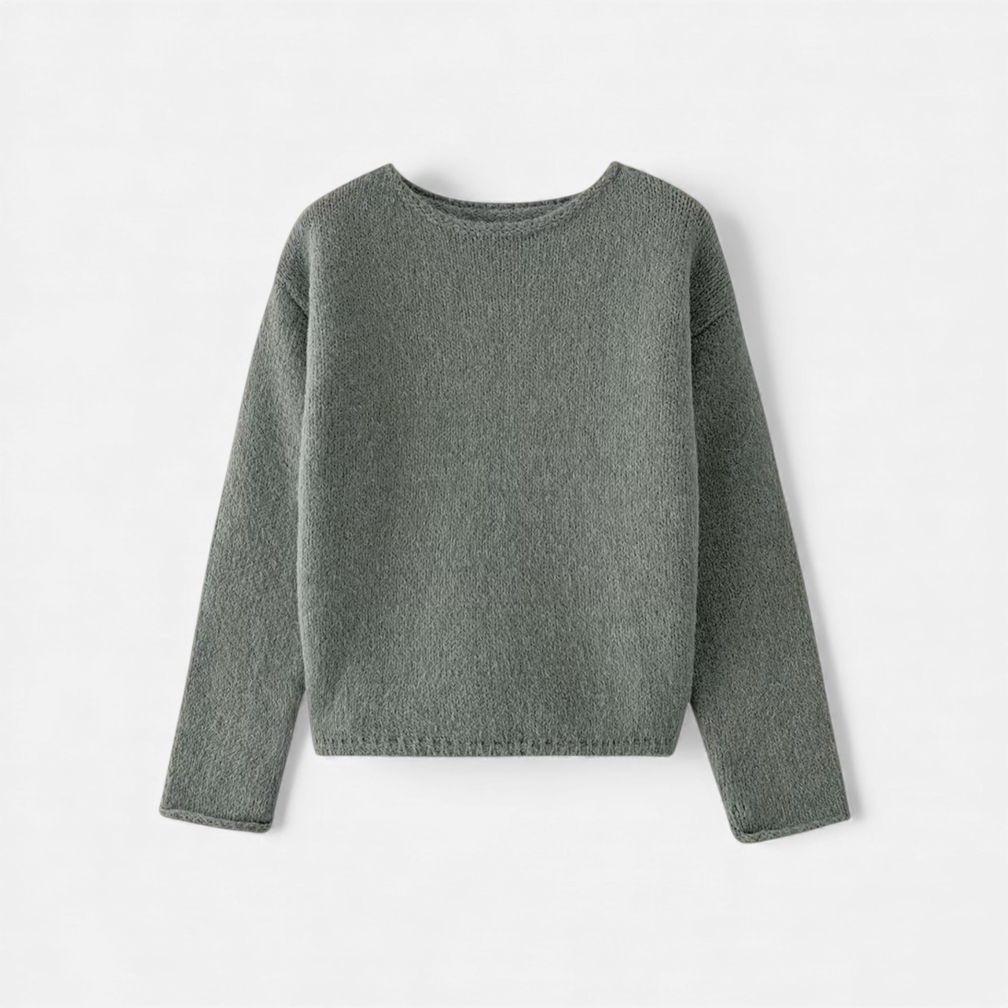 Maglione invernale lavorato a maglia donna con spalle scoperte