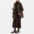 Cappotto invernale spesso da donna in misto alpaca