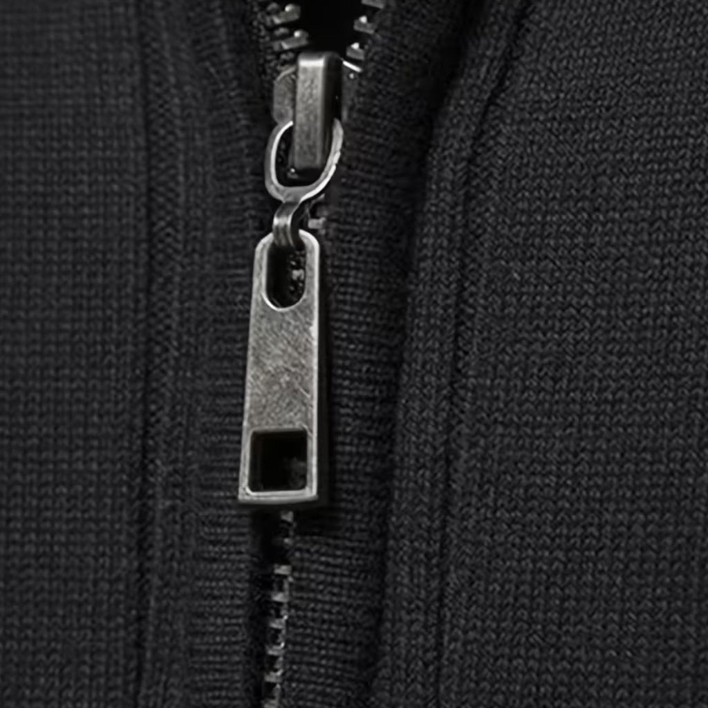 Maglione da uomo caldo minimalista con zip in maglia