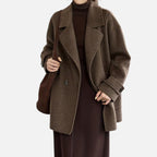 Cappotto invernale spesso da donna in misto alpaca