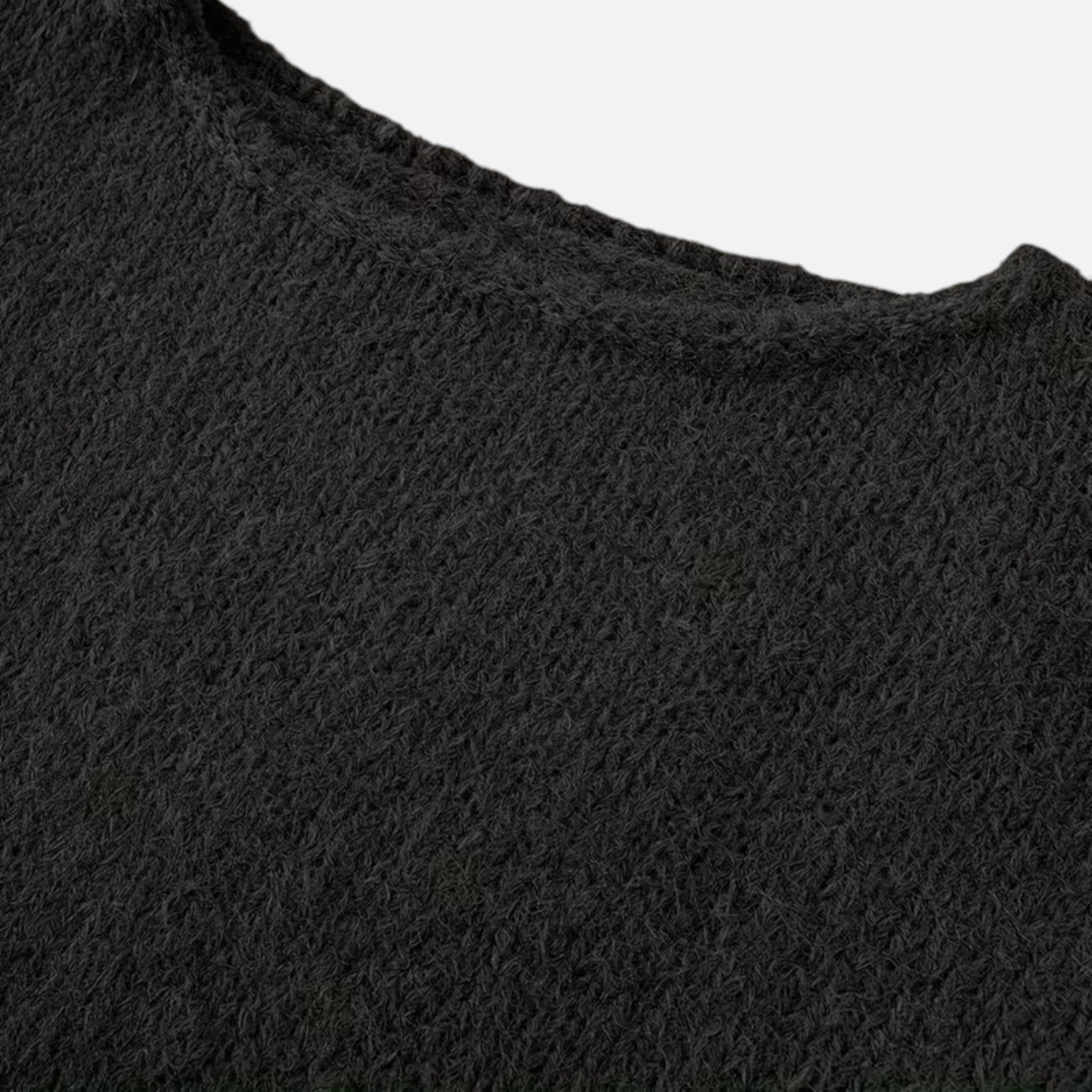 Maglione invernale lavorato a maglia donna con spalle scoperte