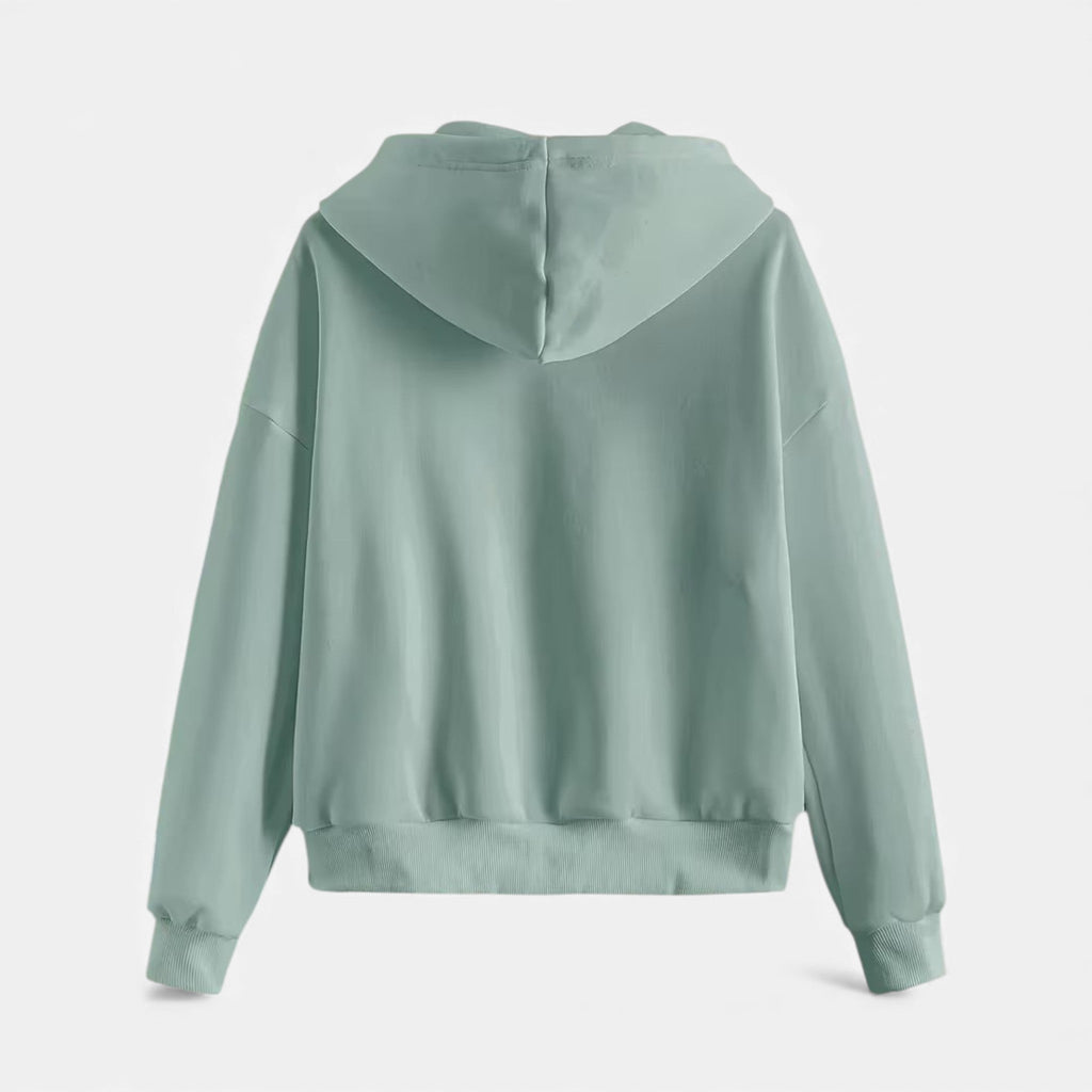 Sudadera con capucha de punto con cremallera para mujer para otoño/invierno