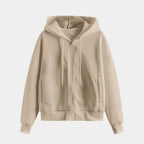 Sudadera con capucha de punto con cremallera para mujer para otoño/invierno