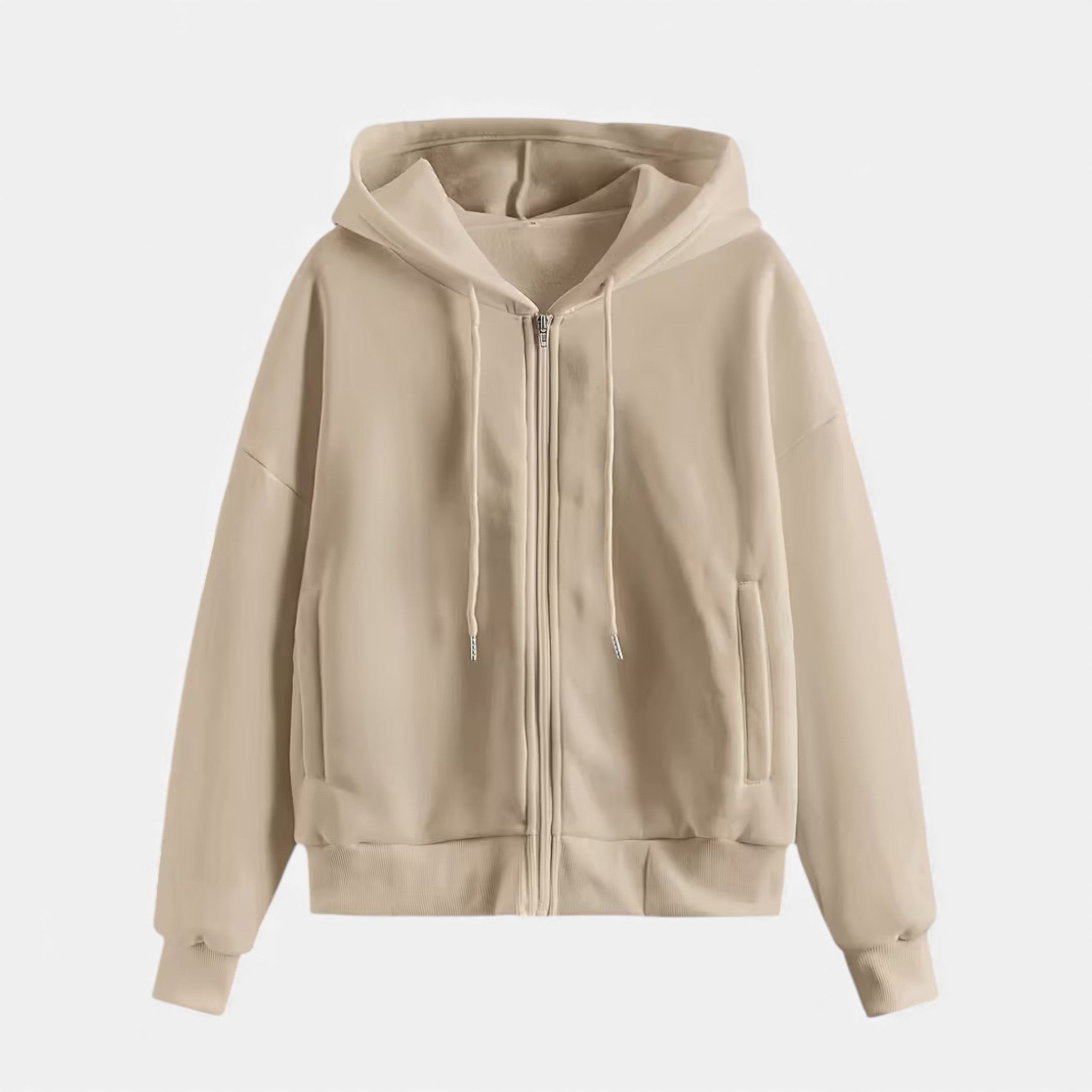 Sudadera con capucha de punto con cremallera para mujer para otoño/invierno