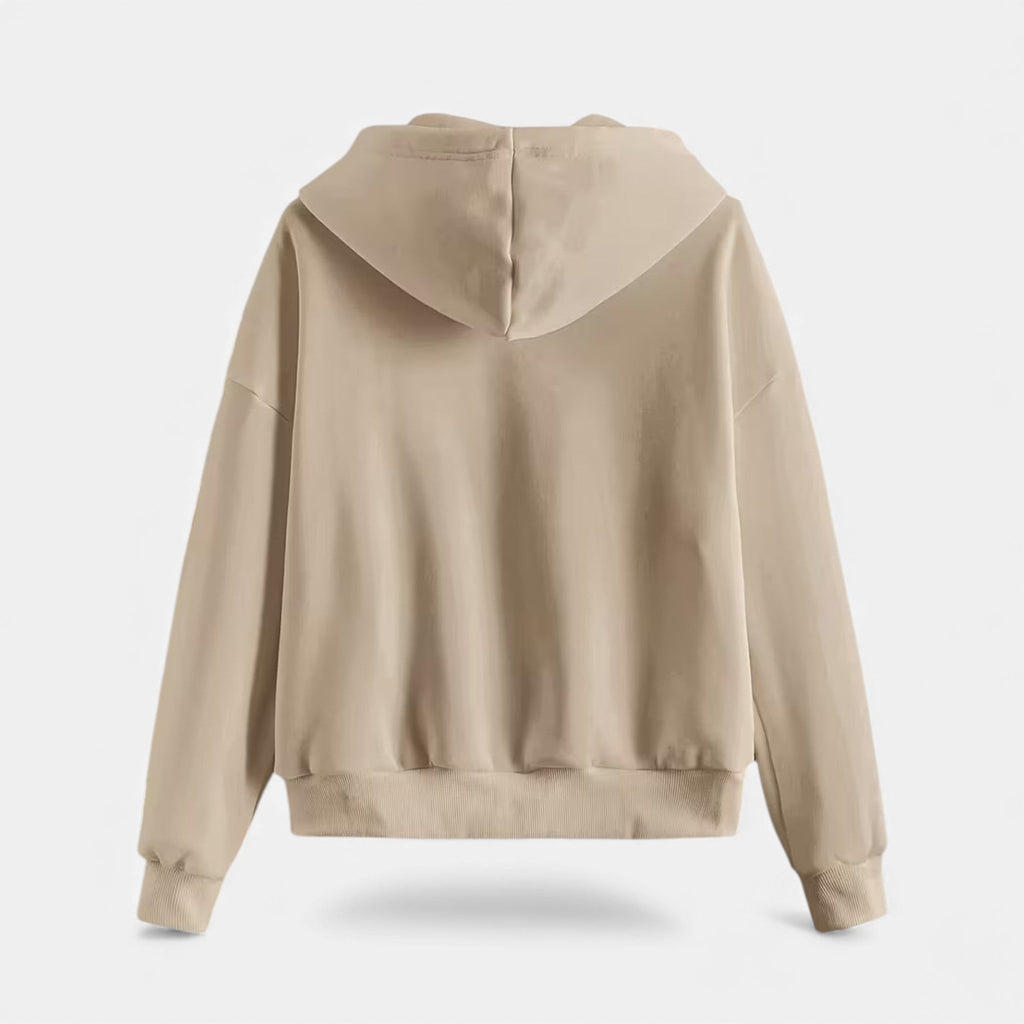 Sudadera con capucha de punto con cremallera para mujer para otoño/invierno