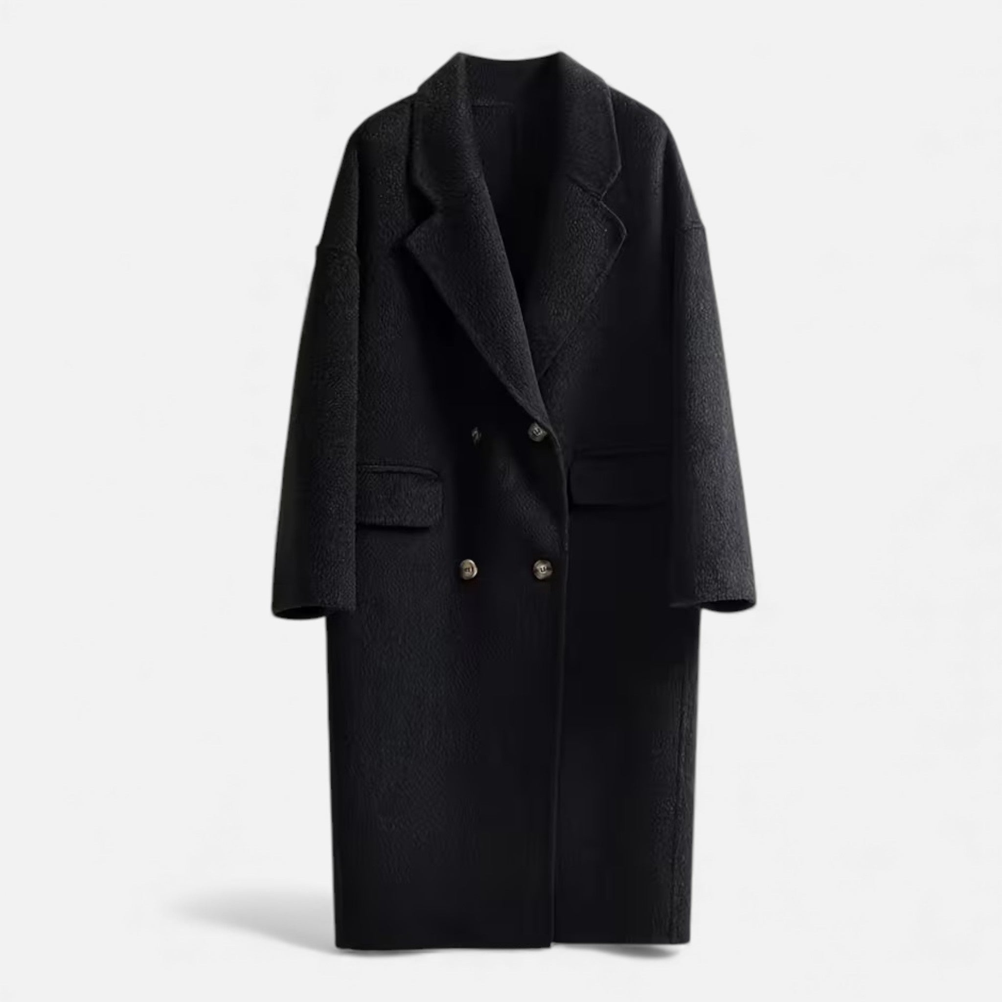 Women’s Double Pocket Wool Blend Winter Coat