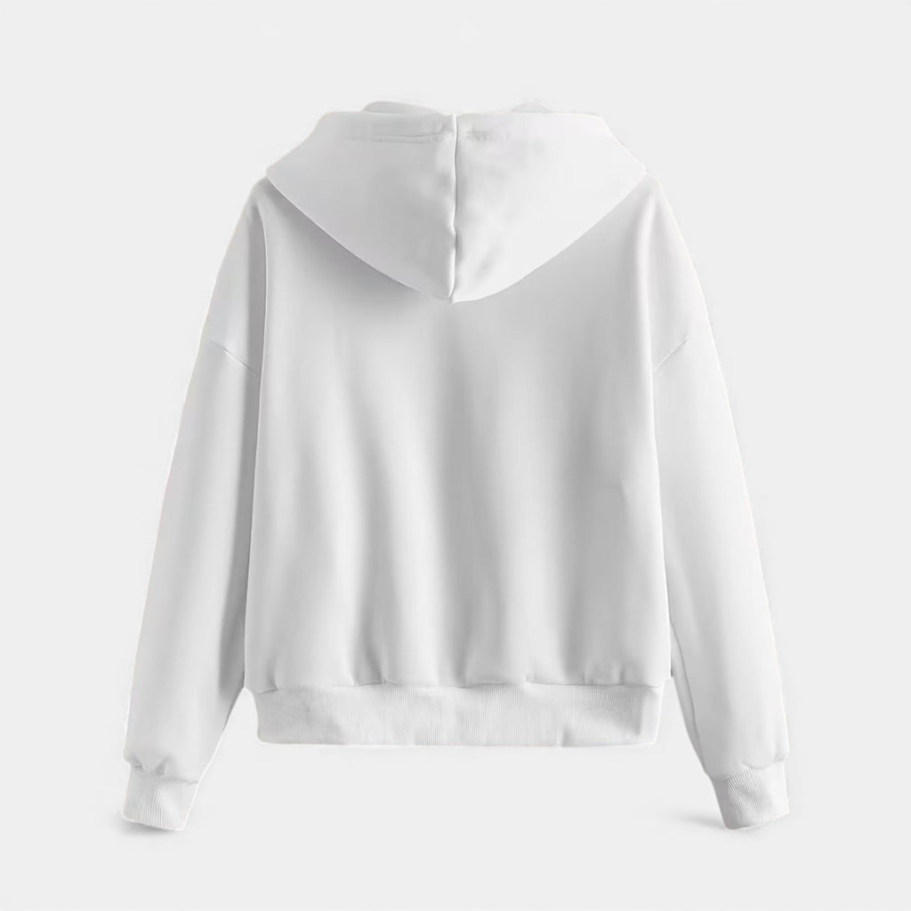 Sudadera con capucha de punto con cremallera para mujer para otoño/invierno