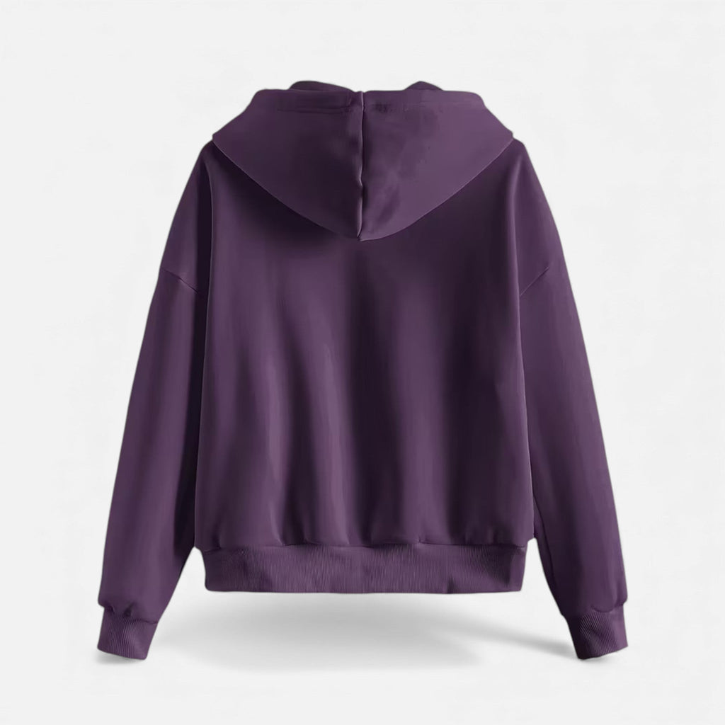 Sudadera con capucha de punto con cremallera para mujer para otoño/invierno