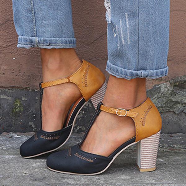 Sandalias elegantes de tacón medio para mujer