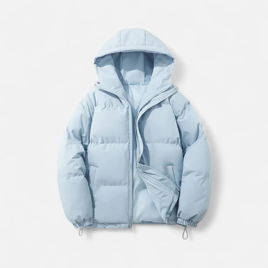 Chaqueta acolchada con capucha versátil para hombre y mujer para meses fríos