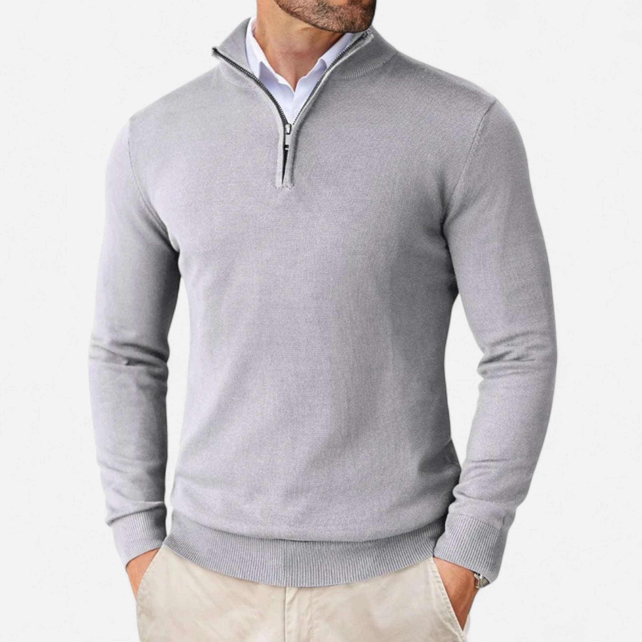 Men's Slim-Fit Quarter-Zip Sweater
