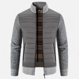 Men's Fleece Patchwork Stand-Collar Jacket