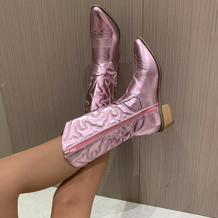 Metallic Western Cowboy Boots