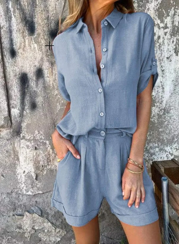 Conjunto de pantalones cortos y top frescos