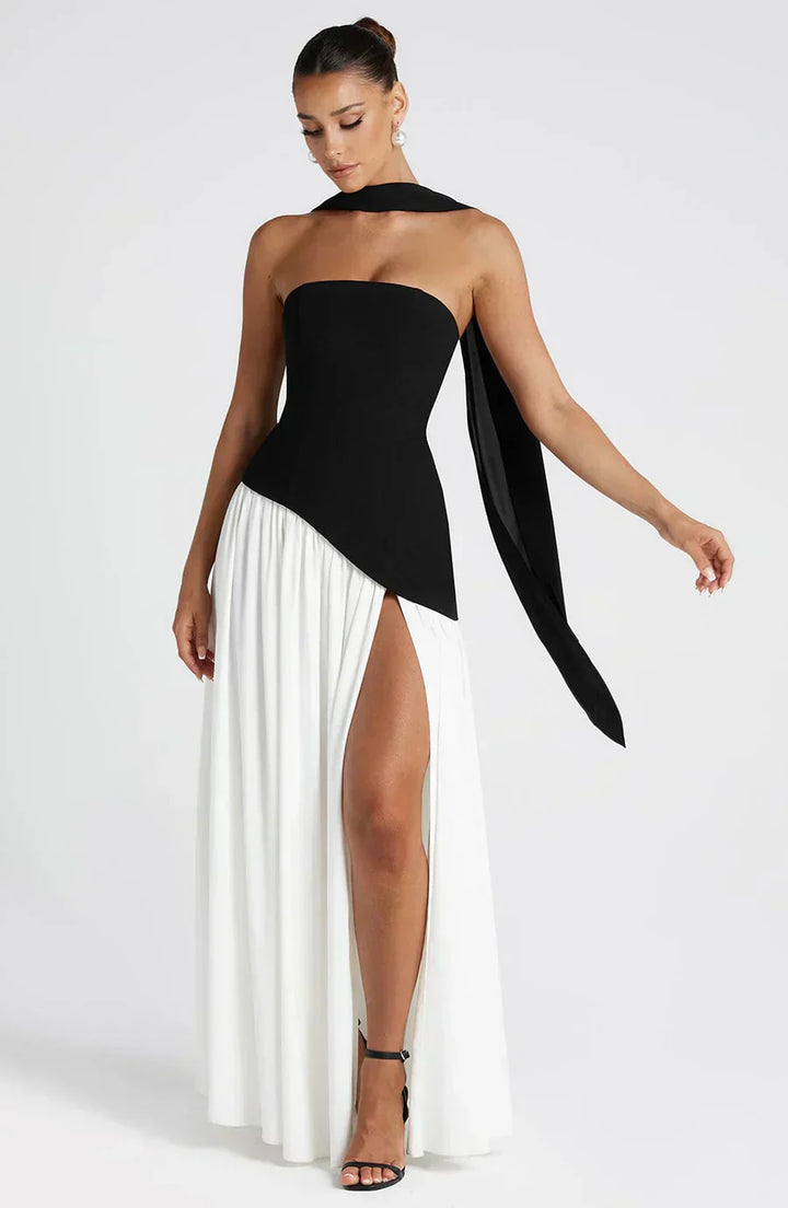 Women's Chic Event-Ready Asymmetric Maxi Wedding Guest Dress