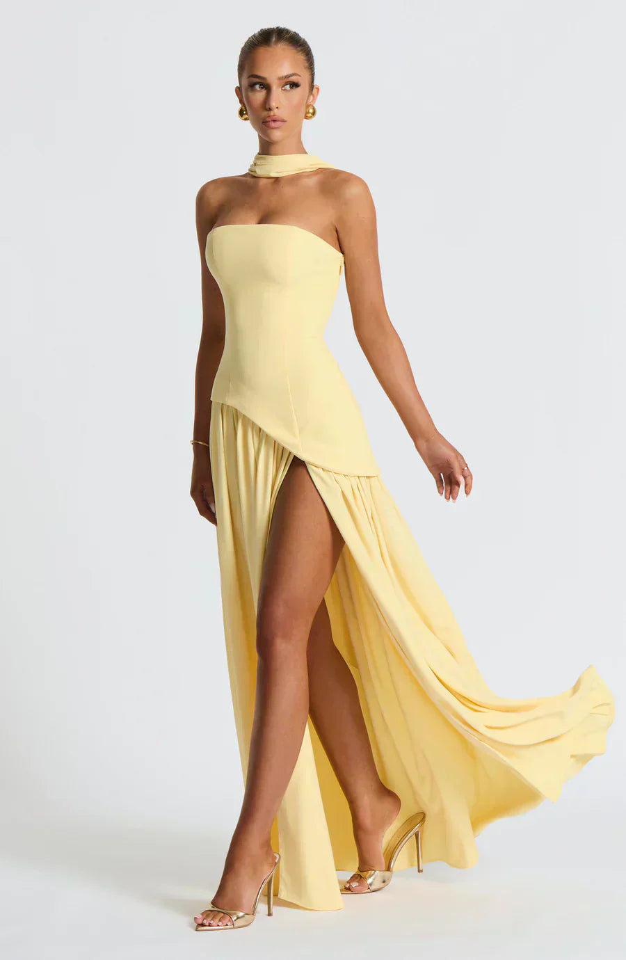 Women's Chic Event-Ready Asymmetric Maxi Wedding Guest Dress